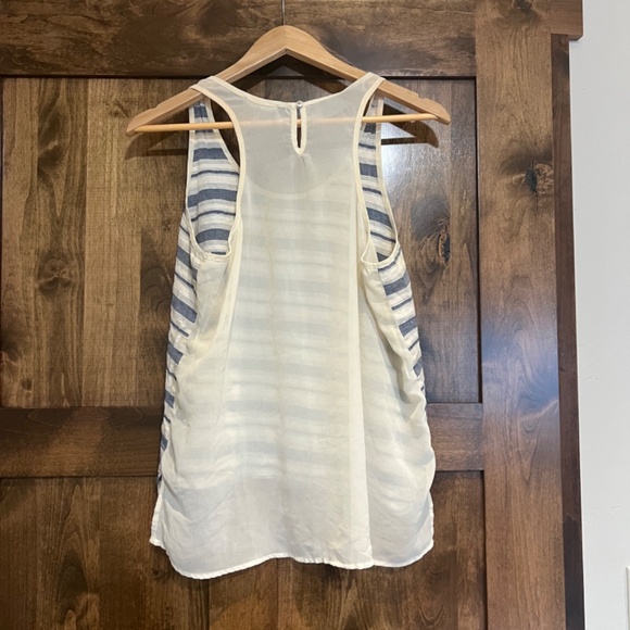 Blue/ white stripe with sheer back. Woman’s size medium - Picture 2 of 4